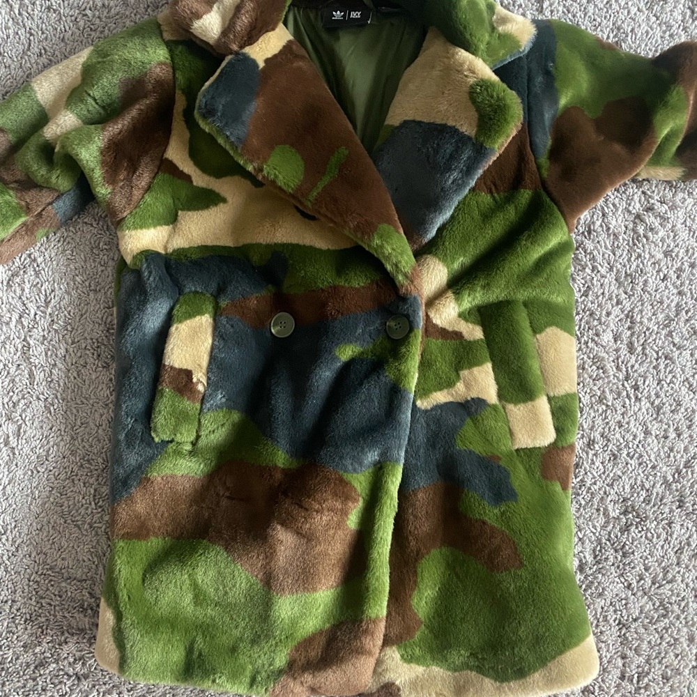 Adidas Green and Brown Pea Coat